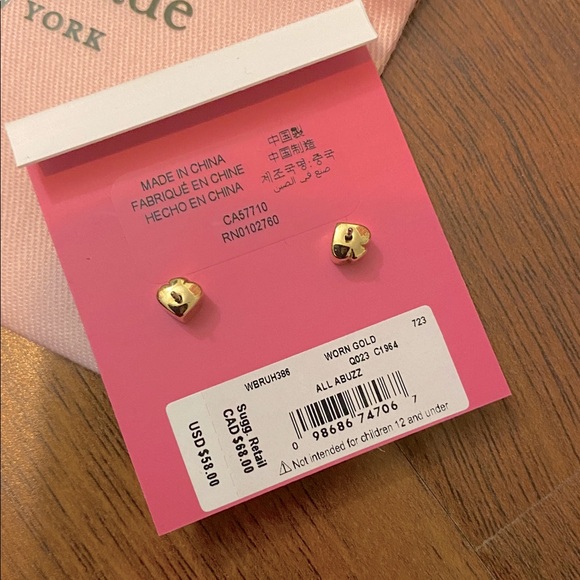 Kate Spade Gold Tone Bee Stud Earrings - Picture 5 of 7